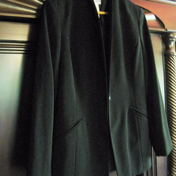 Women's Black Polyester Blazer with Ties - Picture 1 of 8